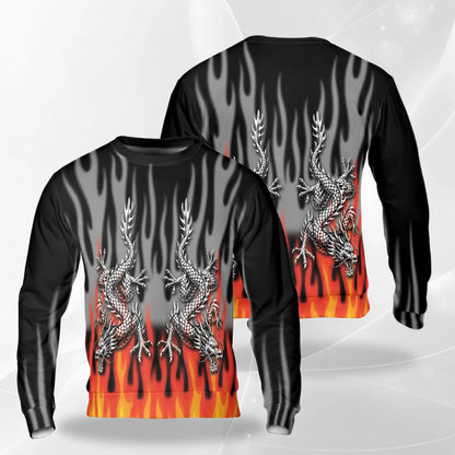 Fire Dragon Sweatshirt – Colorful Graphic 3D All Over Print Design