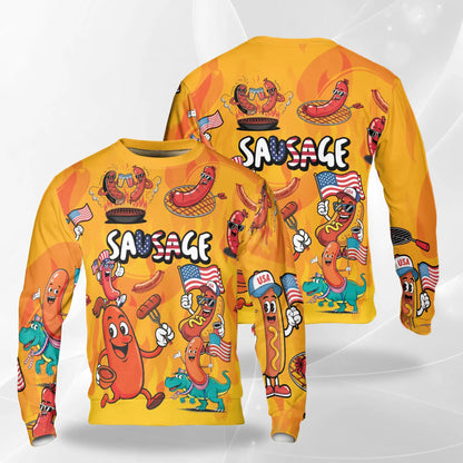 Funny Sausage Sweatshirt – Colorful Graphic 3D All Over Print Design