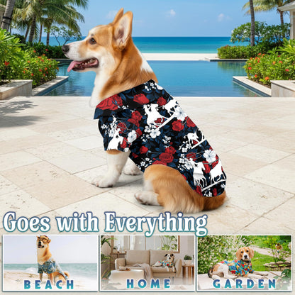 Flower Horse Roping Matching Dog Owner Hawaiian Shirts, Funny Pet Aloha Shirt for Beach Vacation - Azhawaiian