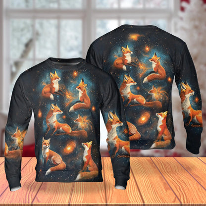 Fox Starlight Sweatshirt – Colorful Graphic 3D All Over Print Design
