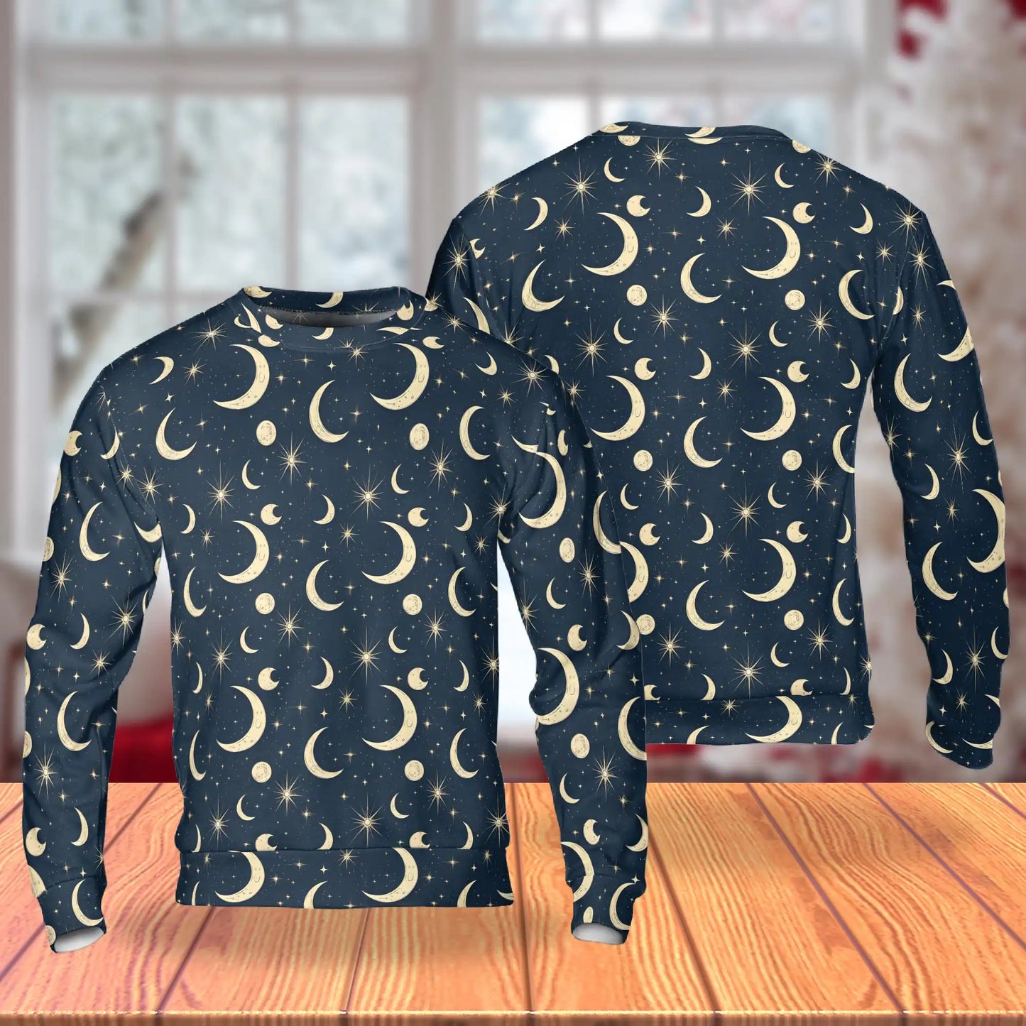 Cool Gold Half Moon Abstract Pattern Sweatshirt – Colorful Graphic 3D All Over Print Design