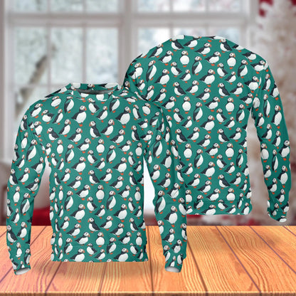 Puffin Birds Pattern Sweatshirt – Colorful Graphic 3D All Over Print Design