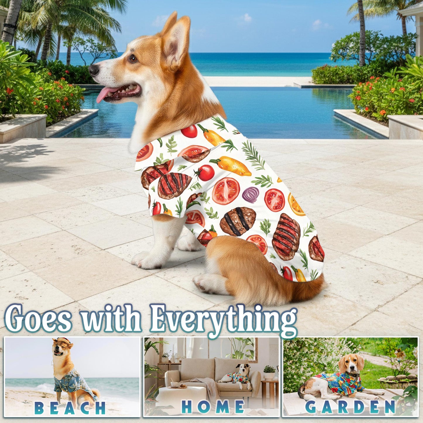 BBQ Matching Dog Owner Hawaiian Shirts, Funny Pet Aloha Shirt for Beach Vacation - Azhawaiian