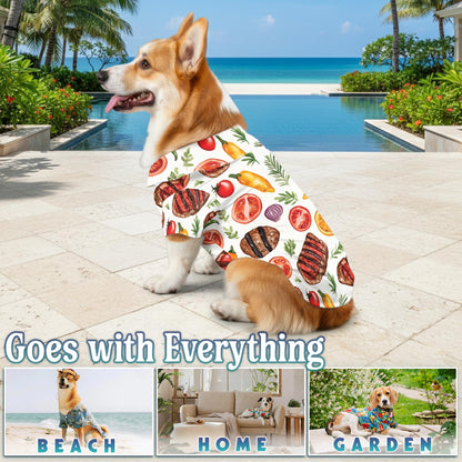 BBQ Matching Dog Owner Hawaiian Shirts, Funny Pet Aloha Shirt for Beach Vacation - Azhawaiian