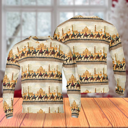 Camel Caravan Desert Sweatshirt – Colorful Graphic 3D All Over Print Design