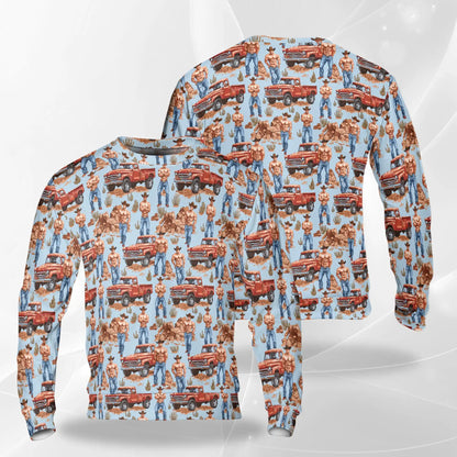 Vintage Cowboy Sweatshirt – Vintage 3D All Over Print Design