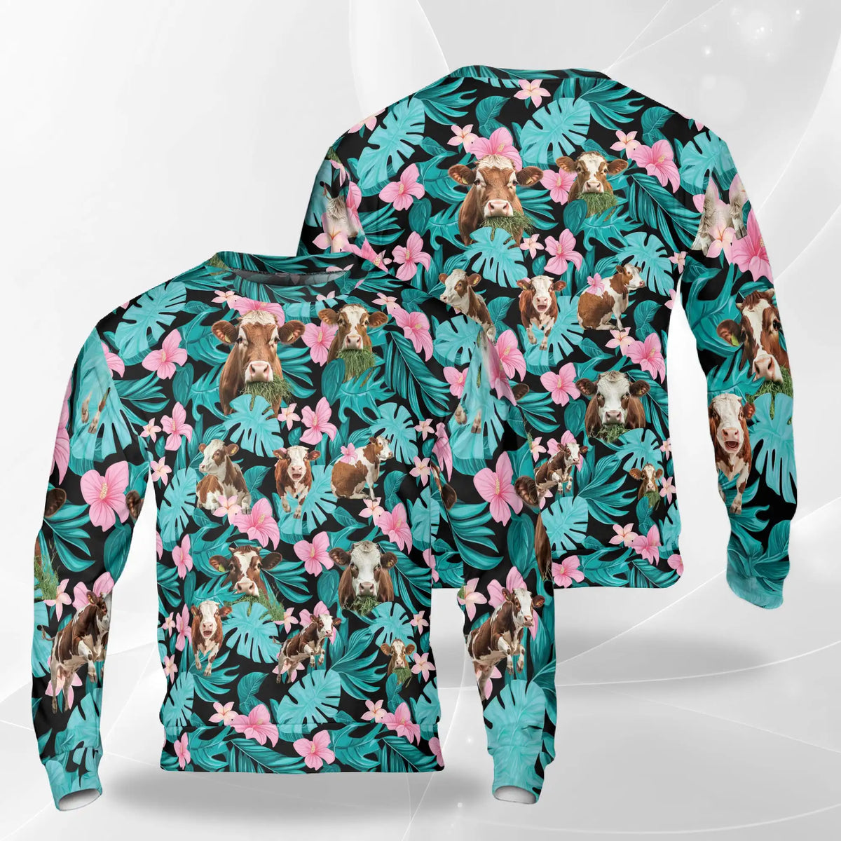 Tropical Cow Sweatshirt – Tropical 3D All Over Print Design