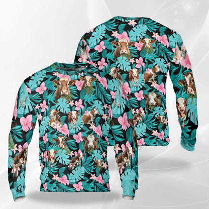 Tropical Cow Sweatshirt – Tropical 3D All Over Print Design