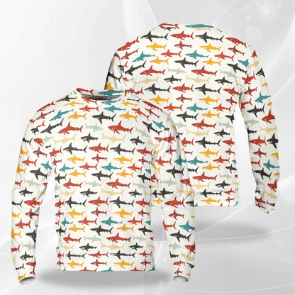 Colorful Shark Sweatshirt – Tropical 3D All Over Print Design