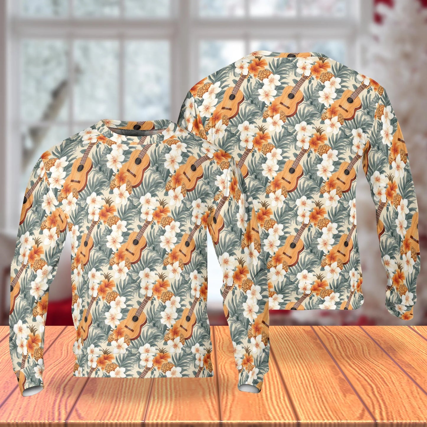 Tropical Pineapple Guitar Sweatshirt – Tropical 3D All Over Print Design