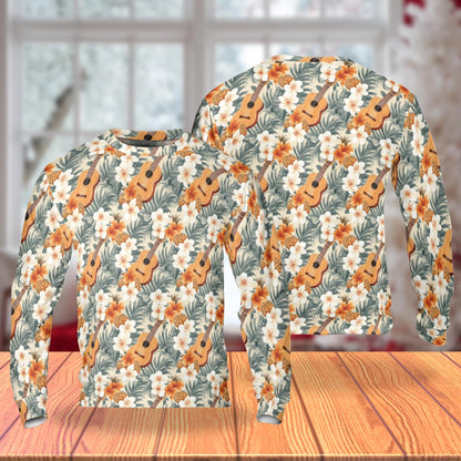 Tropical Pineapple Guitar Sweatshirt – Tropical 3D All Over Print Design