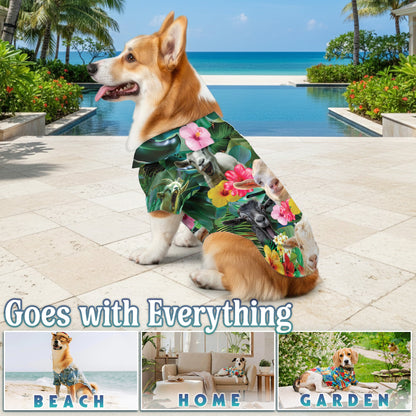 Happy Goat Matching Dog Owner Hawaiian Shirts, Funny Pet Aloha Shirt for Beach Vacation - Azhawaiian