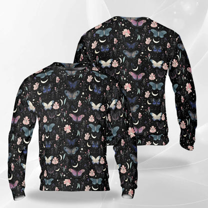 Butterfly Floral Sweatshirt – Colorful Graphic 3D All Over Print Design