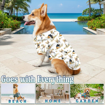 Smiling Corgi Matching Dog Owner Hawaiian Shirts, Funny Pet Aloha Shirt for Beach Vacation - Azhawaiian
