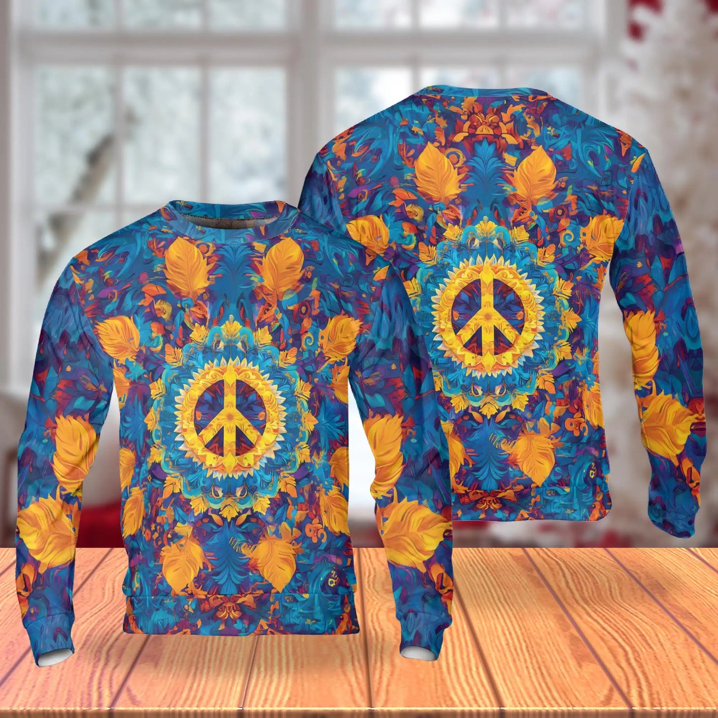 Hippie Peace Sweatshirt – Colorful Graphic 3D All Over Print Design