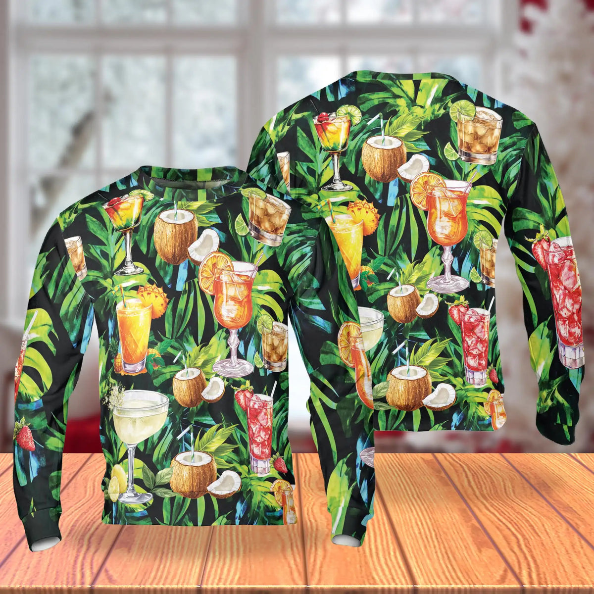 Cocktail and Fruit Summer Sweatshirt – Tropical 3D All Over Print Design