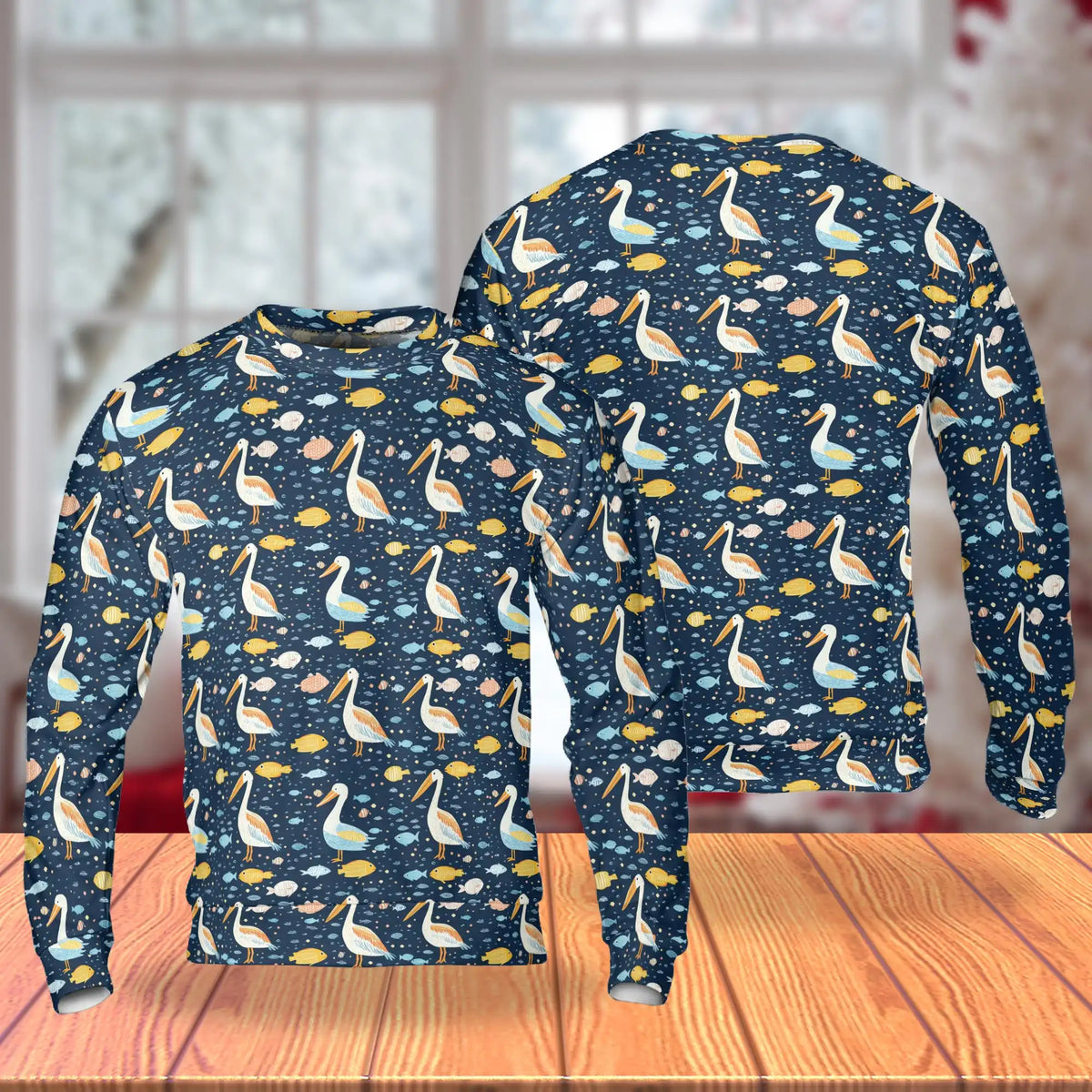 Pelican Pattern Sweatshirt – Colorful Graphic 3D All Over Print Design