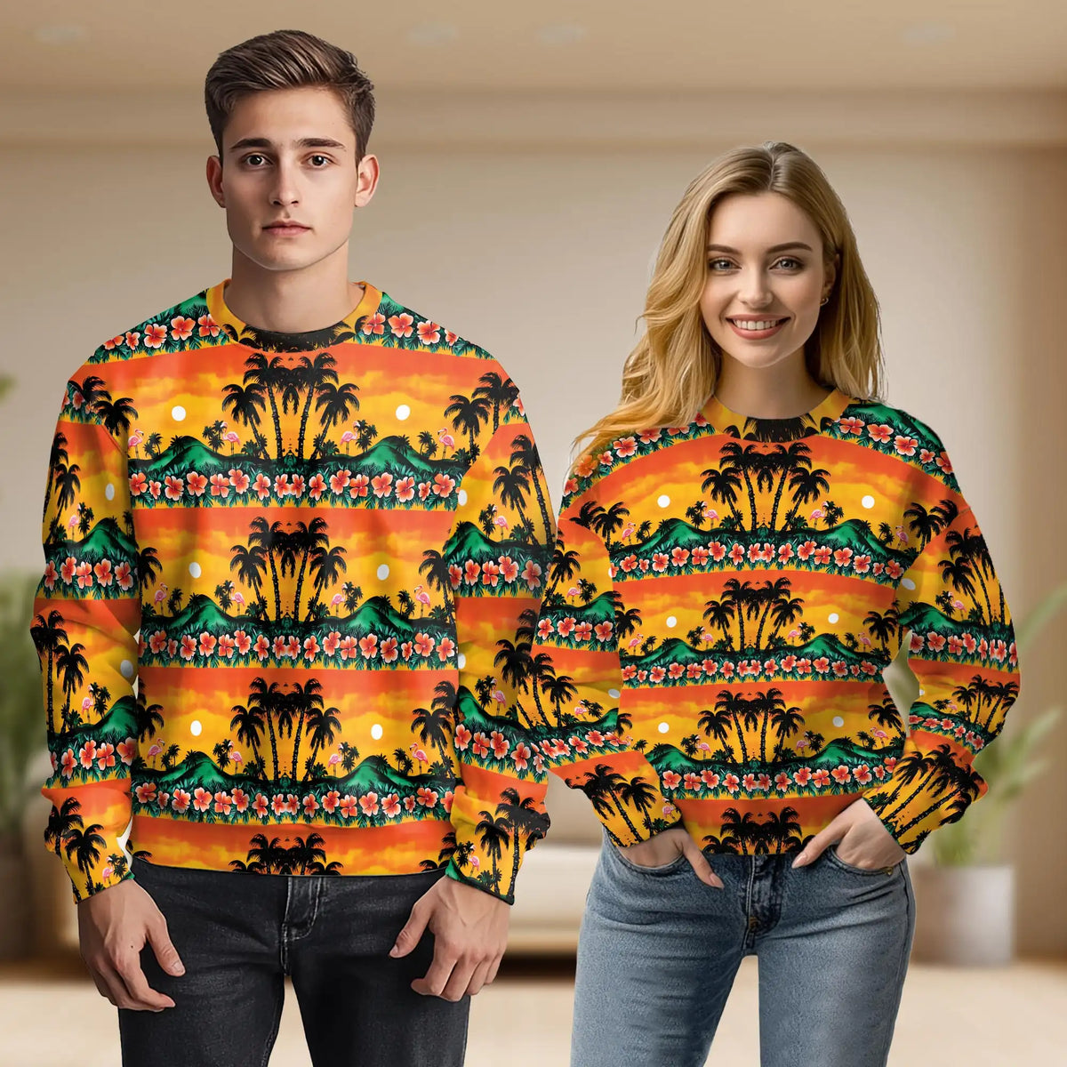 Tropical Flamingo Sweatshirt – Tropical 3D All Over Print Design