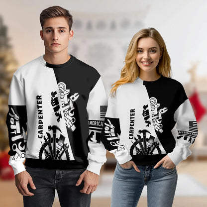 Carpenter Sweatshirt – Colorful Graphic 3D All Over Print Design