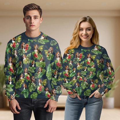 Basset Hound Sweatshirt – Colorful Graphic 3D All Over Print Design