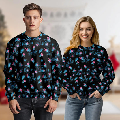 Bicycle Pattern Sweatshirt – Colorful Graphic 3D All Over Print Design