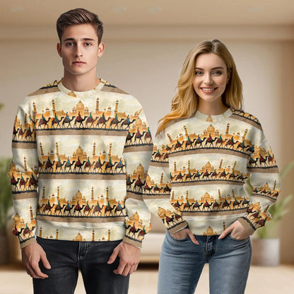 Camel Caravan Desert Sweatshirt – Colorful Graphic 3D All Over Print Design
