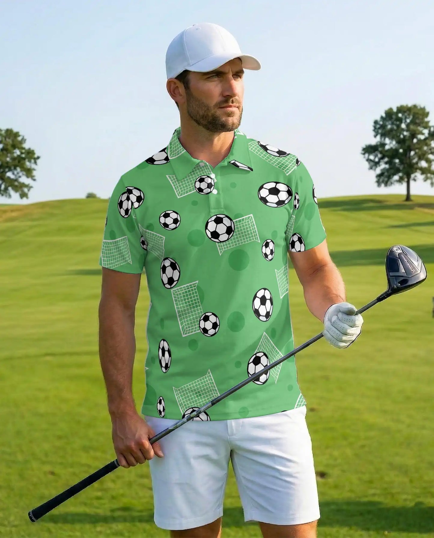 Soccer Ball Polo Shirt - Fun Football Fan Style | Azhawaiian