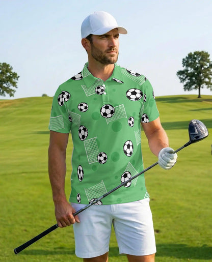Soccer Ball Polo Shirt - Fun Football Fan Style | Azhawaiian