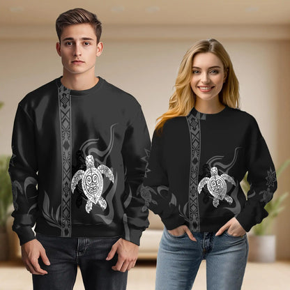 Black and White Turtle Sweatshirt – Colorful Graphic 3D All Over Print Design