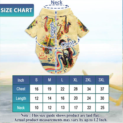Saxophone Matching Dog Owner Hawaiian Shirts, Funny Pet Aloha Shirt for Beach Vacation - Azhawaiian