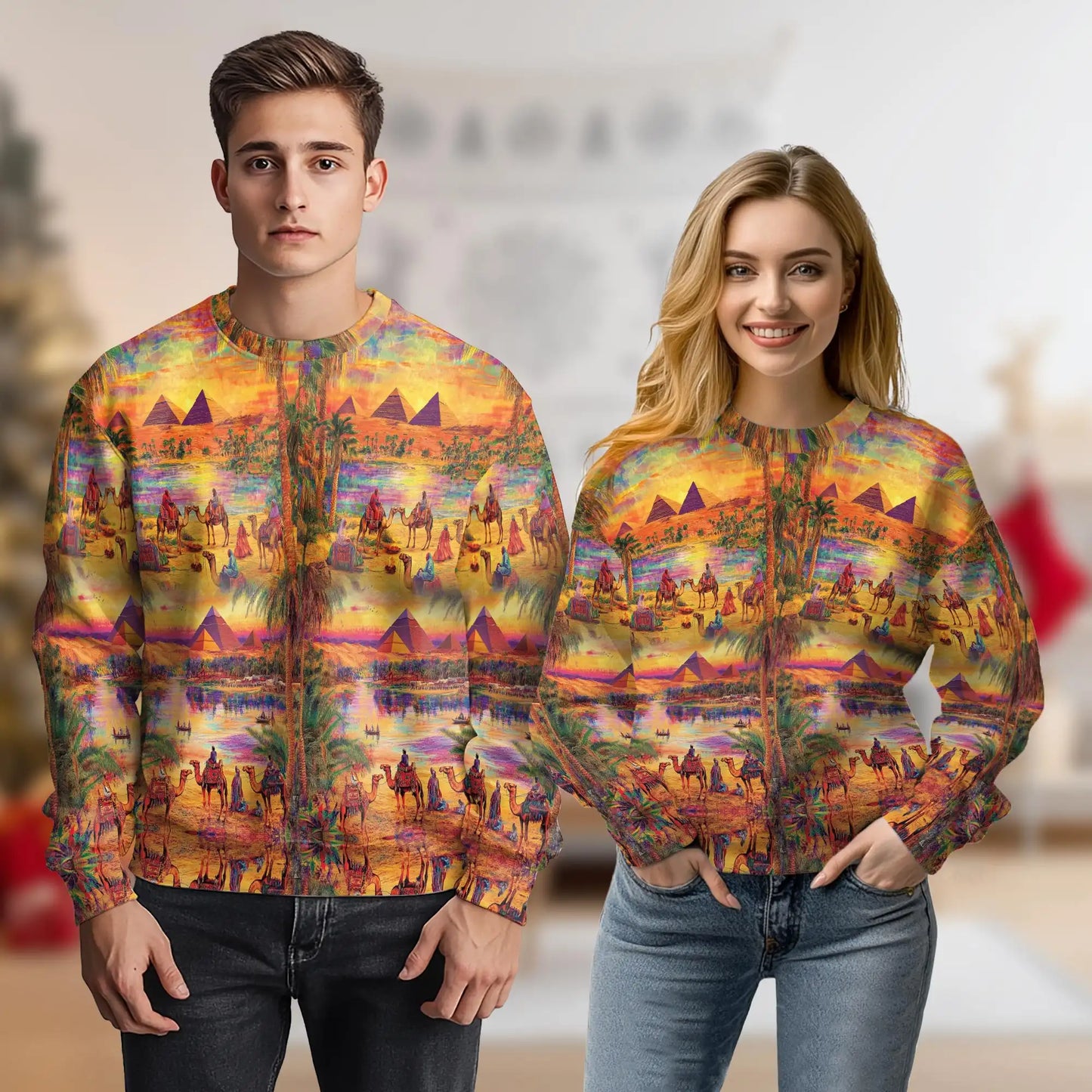 Oasis Relaxing Day Sweatshirt – Colorful Graphic 3D All Over Print Design