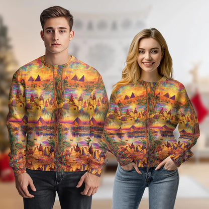 Oasis Relaxing Day Sweatshirt – Colorful Graphic 3D All Over Print Design