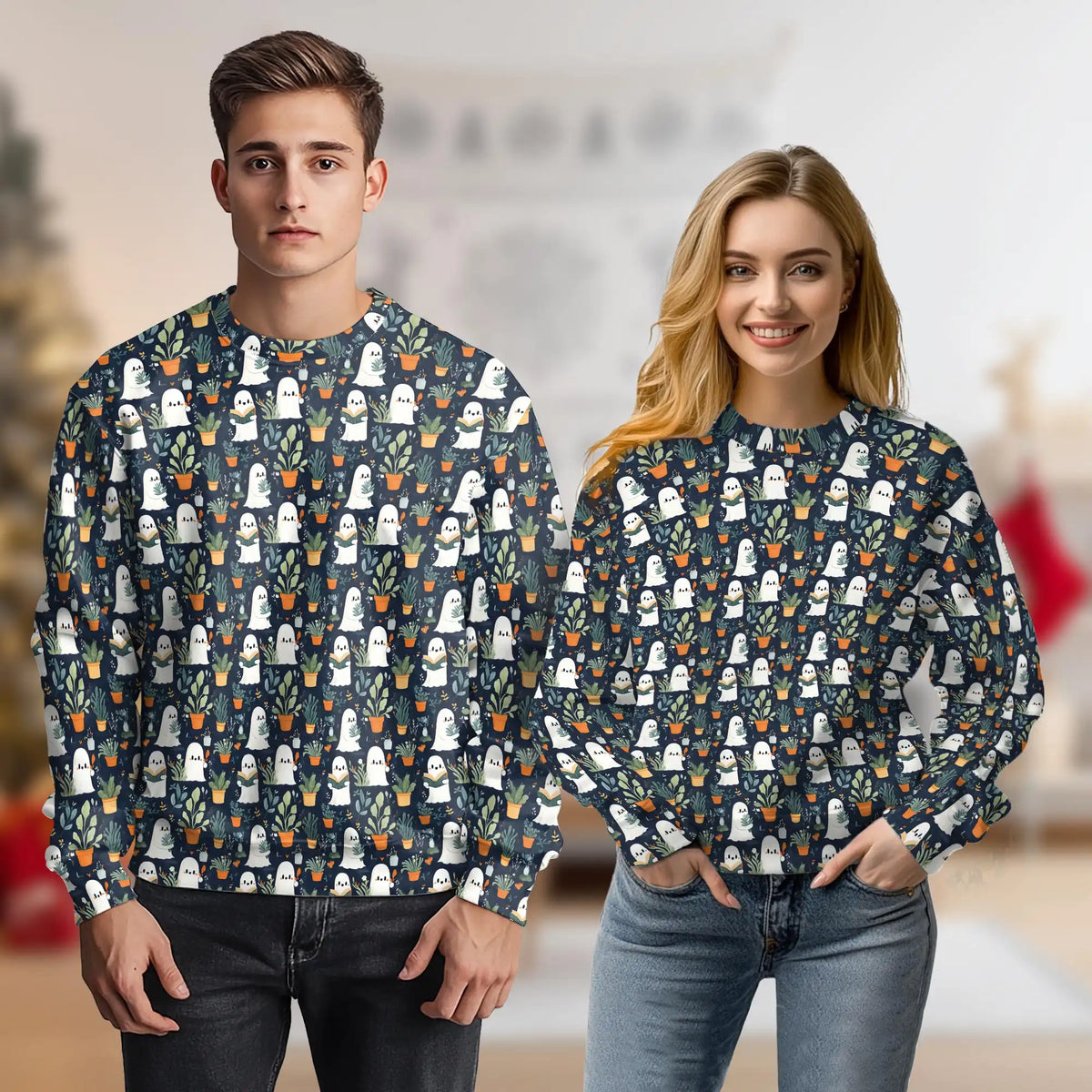 Ghost in Greenhouse Sweatshirt – Colorful Graphic 3D All Over Print Design
