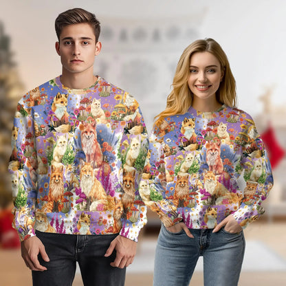 Fox Into Spring Sweatshirt – Colorful Graphic 3D All Over Print Design