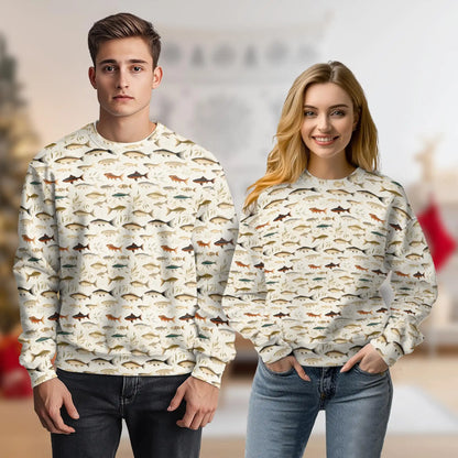 Fish Pattern Sweatshirt – Tropical 3D All Over Print Design