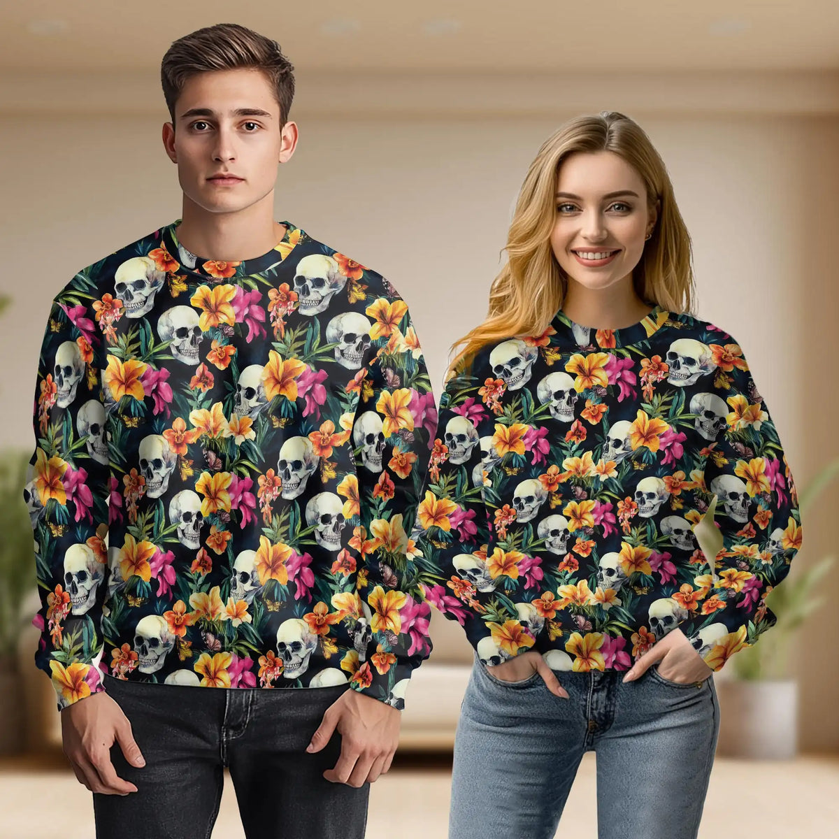Tropical Skull Colorful Sweatshirt – Tropical 3D All Over Print Design