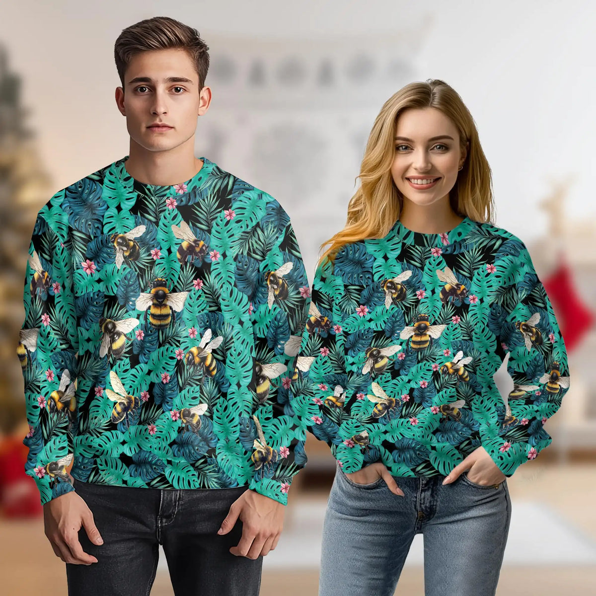 Bee Tropical Sweatshirt – Tropical 3D All Over Print Design