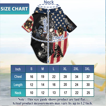 Patriotic Welder Matching Dog Owner Hawaiian Shirts, Funny Pet Aloha Shirt for Beach Vacation - Azhawaiian