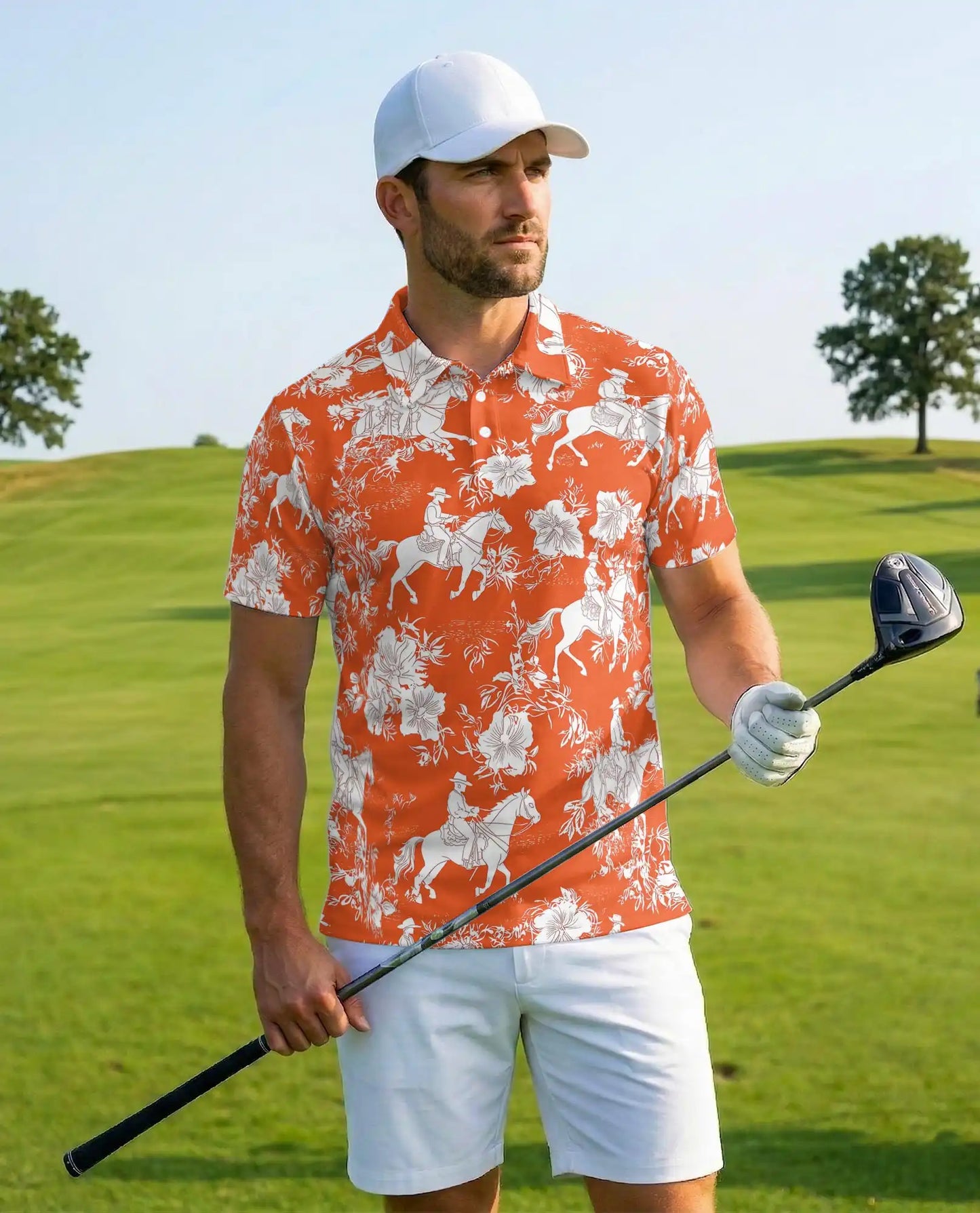 Cowboy Horse Hawaiian 3D Polo Shirt | Azhawaiian
