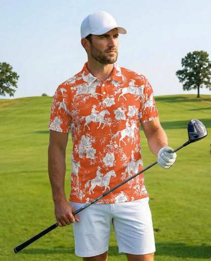 Cowboy Horse Hawaiian 3D Polo Shirt | Azhawaiian