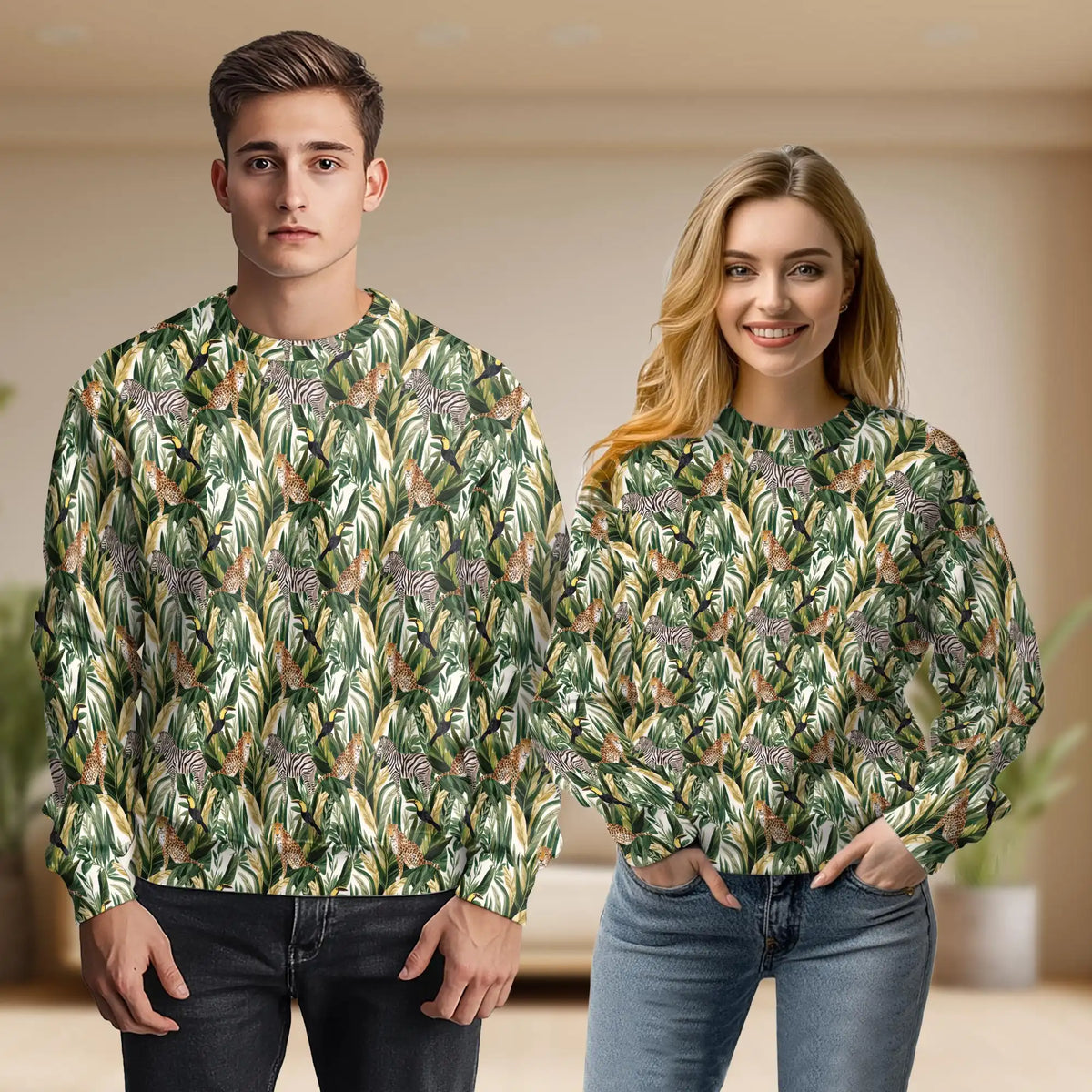 Wild Animals Sweatshirt – Tropical Jungle 3D All Over Print Design