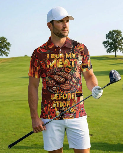 Funny BBQ Grilling Polo Shirt for Men, Grill Master Style | Azhawaiian