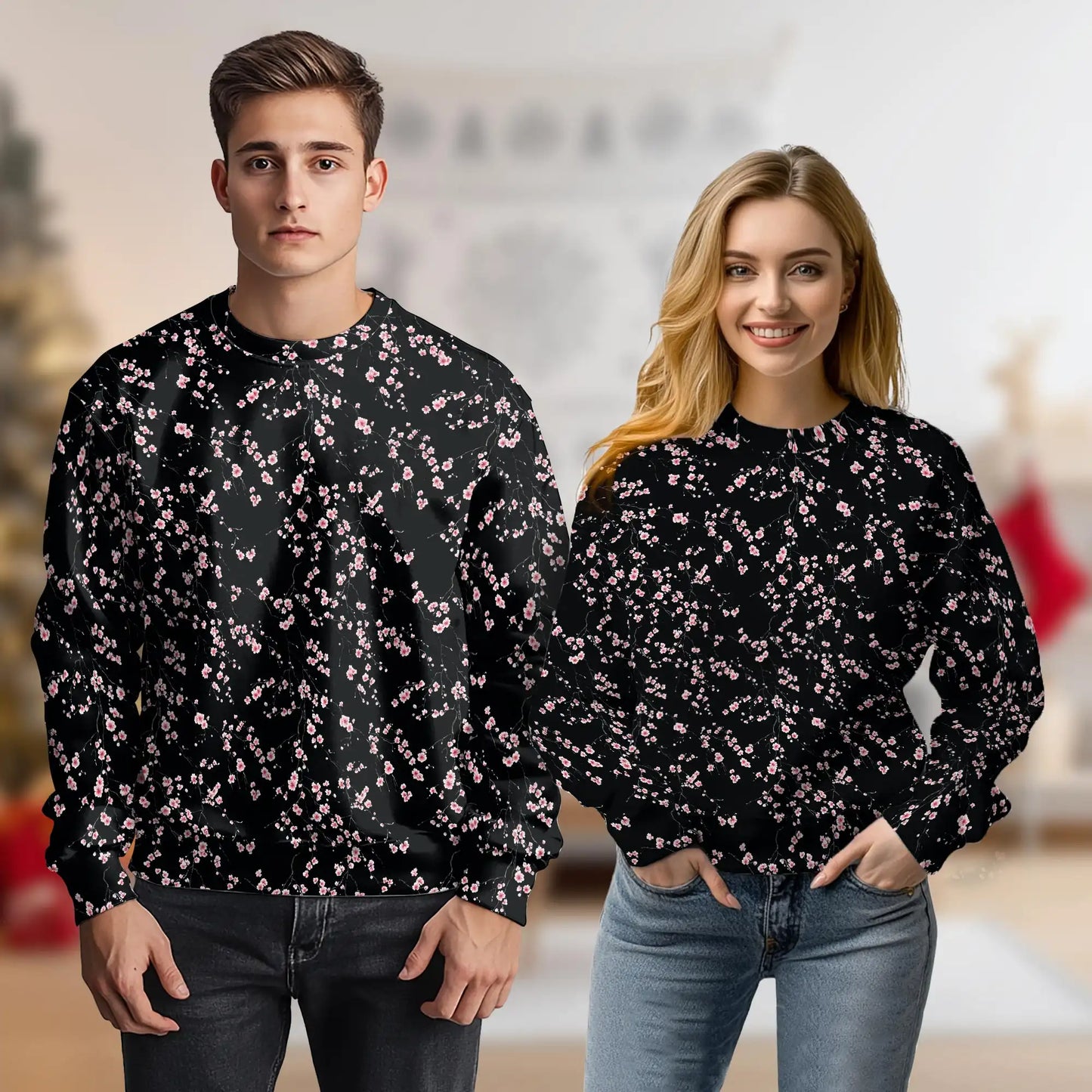 Cherry Blossom Sweatshirt – Colorful Graphic 3D All Over Print Design
