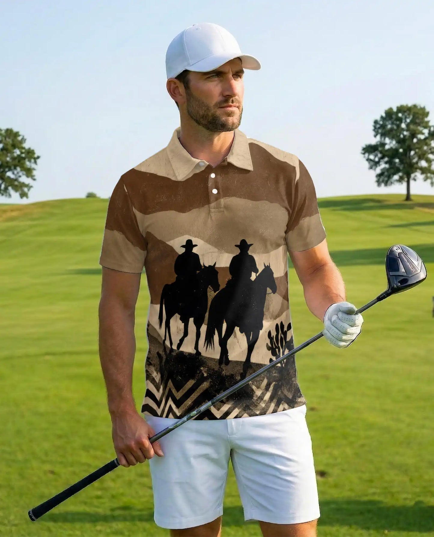 Western Cowboy Polo Shirt - Rustic Ranch Rider Style | Azhawaiian