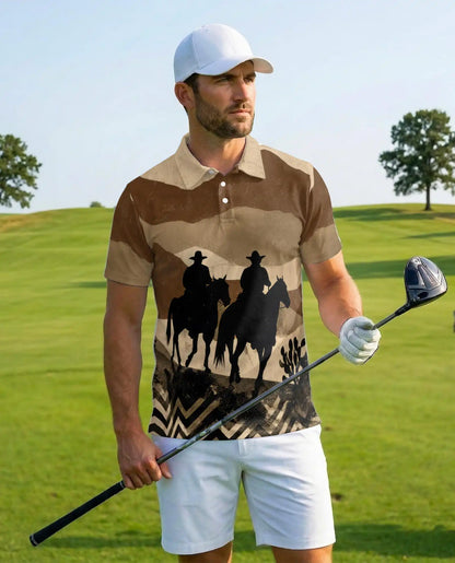 Western Cowboy Polo Shirt - Rustic Ranch Rider Style | Azhawaiian
