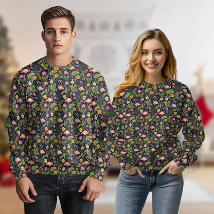 Flamingo Retreat Sweatshirt – Tropical 3D All Over Print Design
