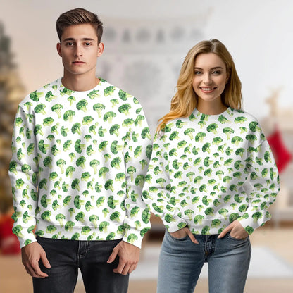 Broccoli Pattern Sweatshirt – Colorful Graphic 3D All Over Print Design
