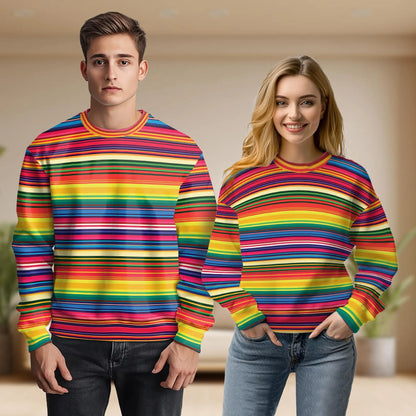 Mexican Serape Pattern Sweatshirt – Colorful Graphic 3D All Over Print Design