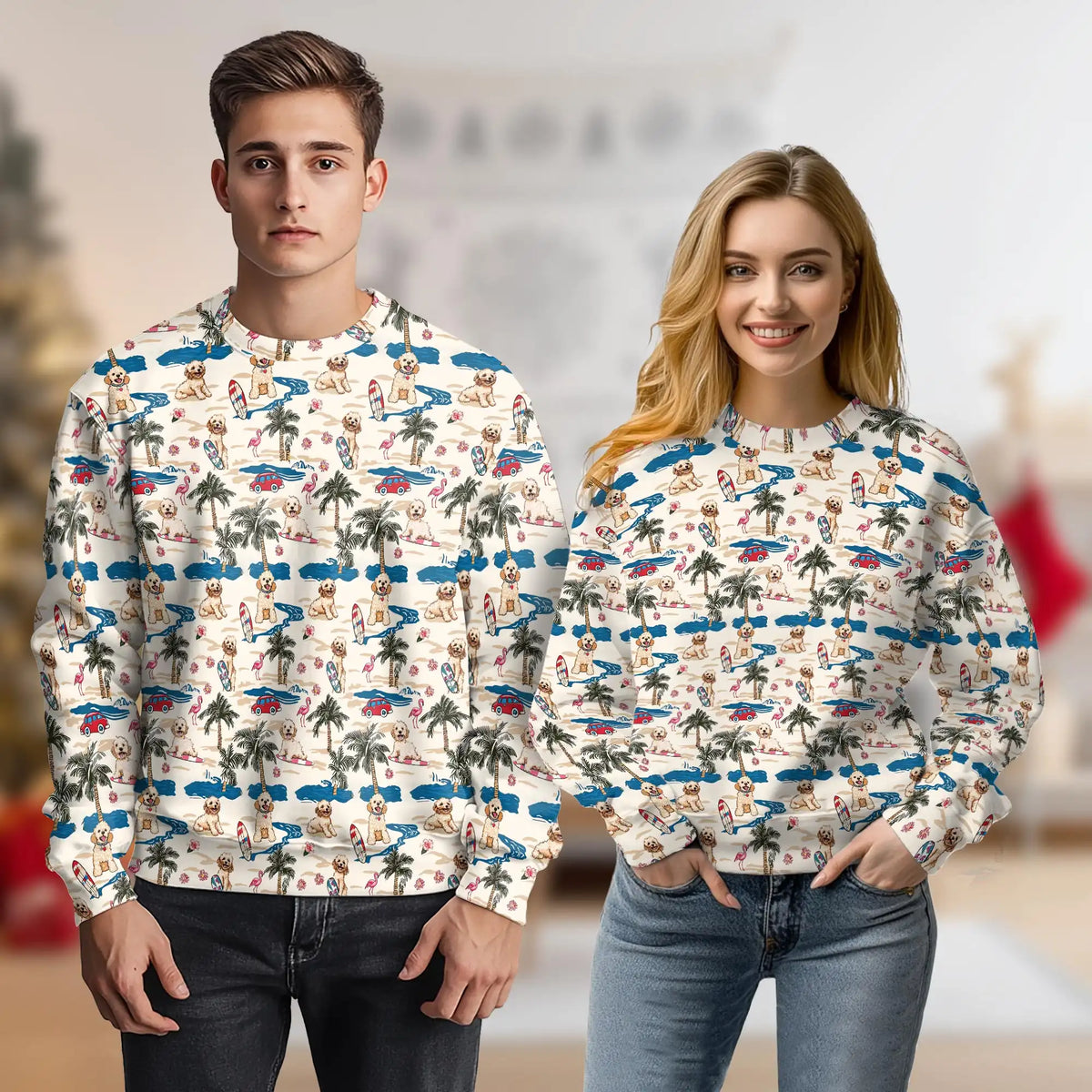 Goldendoodle Sweatshirt – Colorful Graphic 3D All Over Print Design