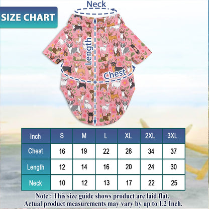 Floral Chihuahua Matching Dog Owner Hawaiian Shirts, Funny Pet Aloha Shirt for Beach Vacation - Azhawaiian